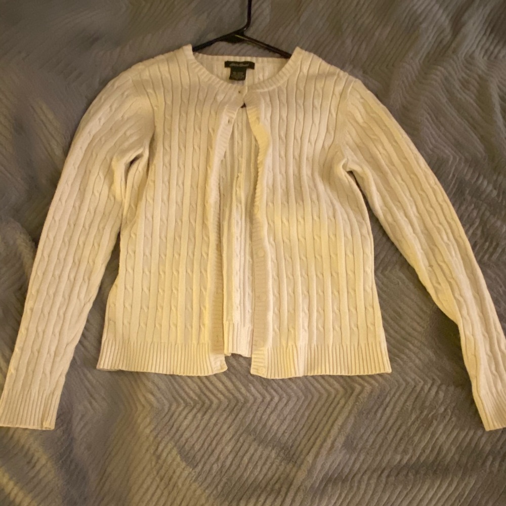 Cream colored button down cardigan